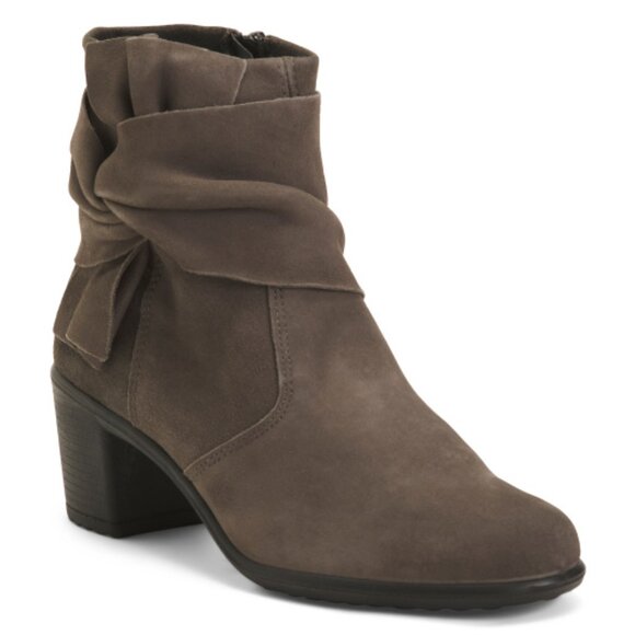 IMAC Made In Italy Suede Heel Booties With Ornament Detail - Picture 1 of 3